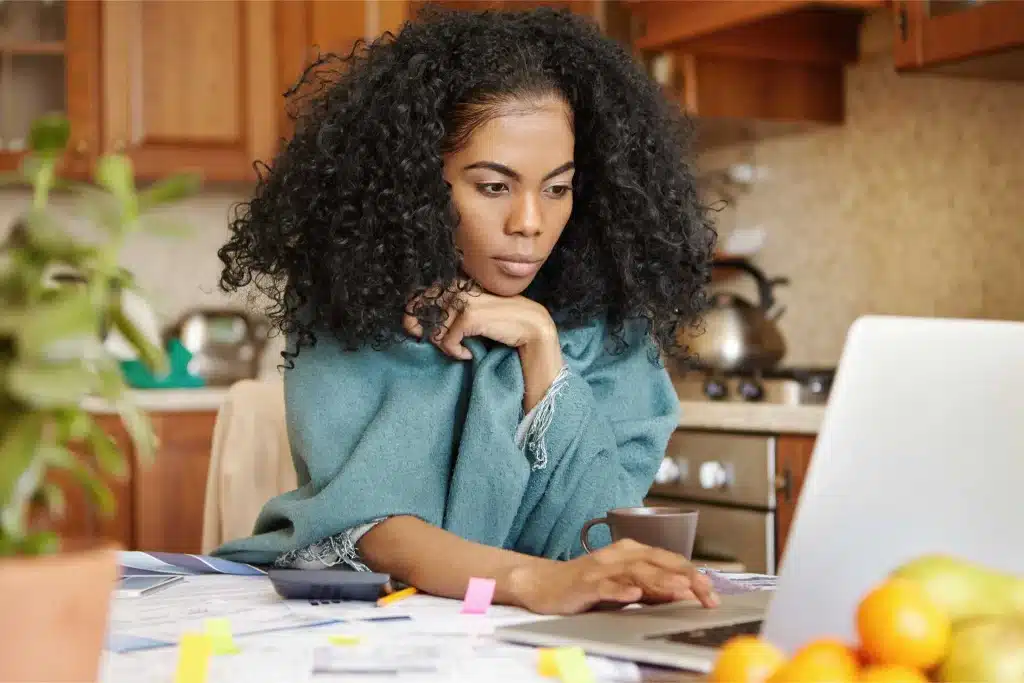 Lady using laptop